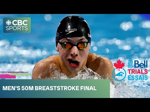 Men's 50m breaststroke final at Bell Canadian Swimming Trials | #CBCSports