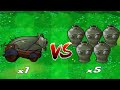 pvz 1 hybrid challenge 1 zombies cannon vs 5 hybrid zombie vases who will win