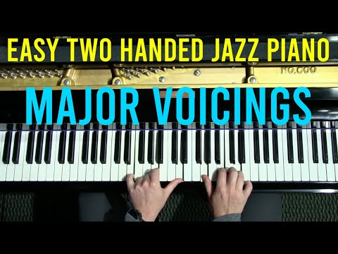 Easy Two Handed Major Voicings | Jazz Piano Short Practice Ideas | Major Seventh Chords