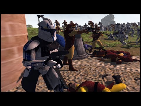 Captain Rex Marches on the CITY DEFENSES - Men of War: Star Wars Mod Battle Simulator