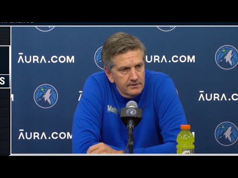 Chris Finch speaks with media following Minnesota's win over San Antonio