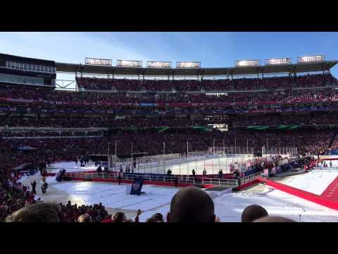 2015 Bridgestone NHL Winter Classic Intros with National Anthem & Fly Over