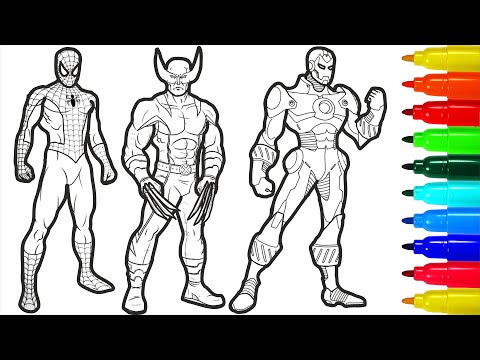 Wolverine Captain America Spiderman Venom  Batman Coloring Pages