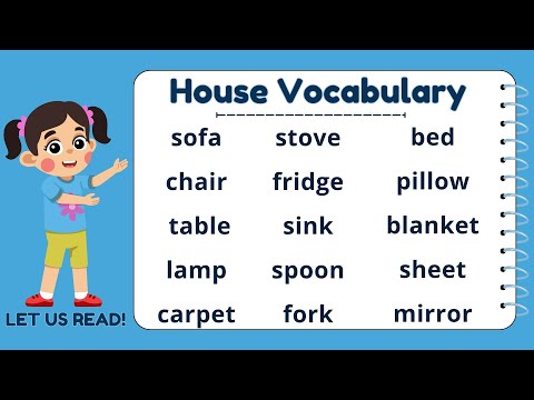 HOUSE VOCABULARY | ROOMS & AREAS, ITEMS, & HOUSE PARTS | Read along with me | with Teacher Jake