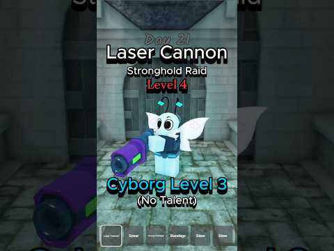 Laser Cannon Vs Stronghold Level 4 🔫 99 nights in the forest #99nightsintheforest #99nights #roblox