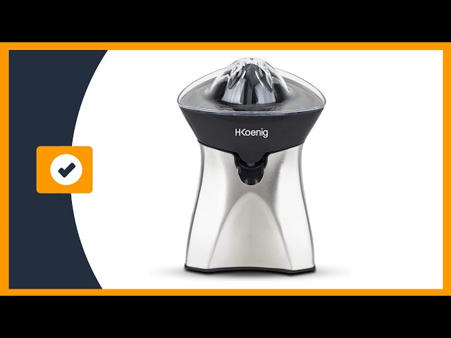 Vídeo relacionado con H.Koenig AGR80 - Exprimidor eléctrico de naranjas profesional de 160 W, palanca y filtro de acero inoxidable, sistema antigoteo, sin BPA, piezas aptas para lavavajillas