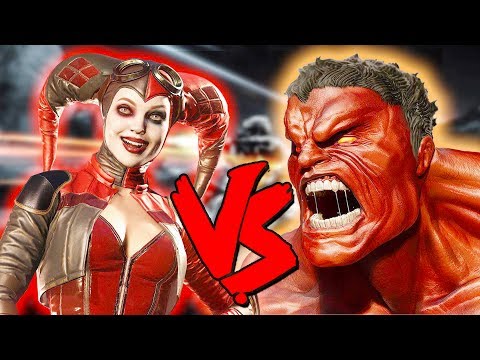 Harley Quinn Vs Red Hulk Army - Epic Battle - Injustice 2 Costume Skin Mod