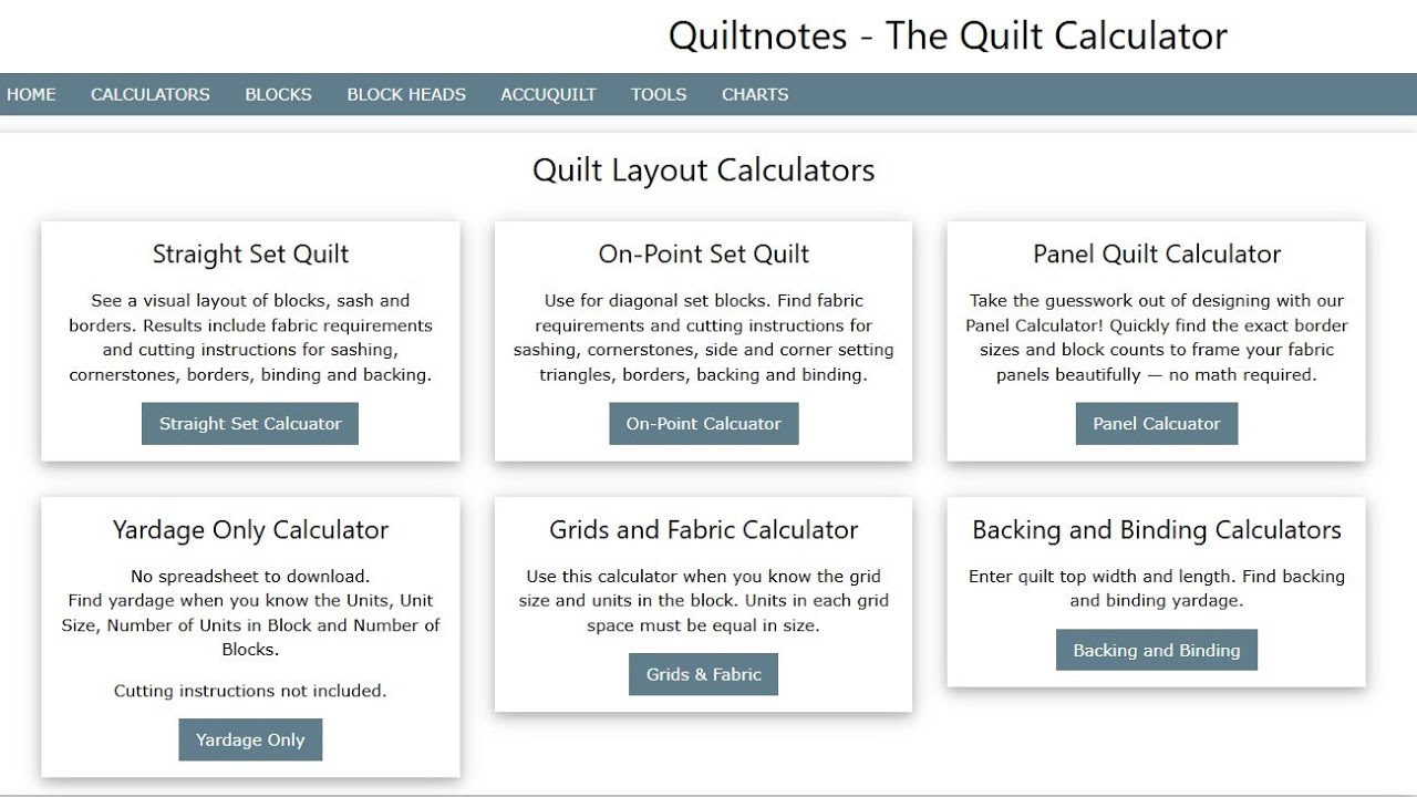 Backing and Binding Fabric Calculator - Simple and Fast