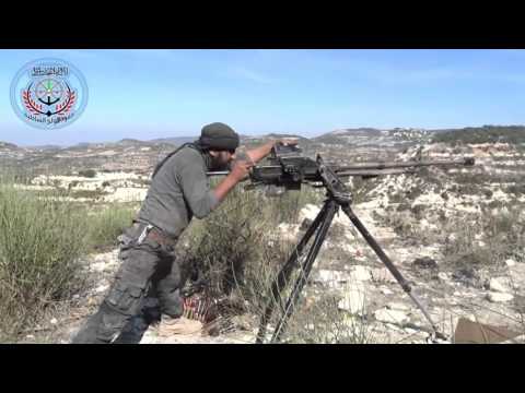 استهداف نقاط تمركز قوات النظام في قرية كفر دلبة في ريف اللاذقية بواسطة رشاش دوشكا من قبل كتيبة العزة لله