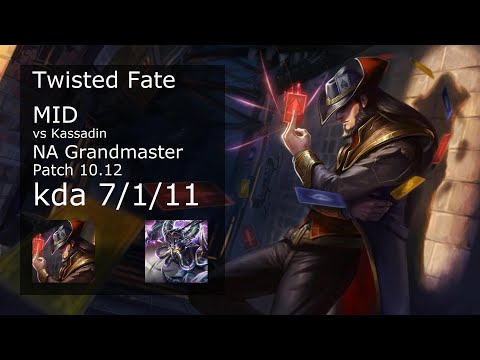 Twisted Fate Mid vs Kassadin - NA Grandmaster 7/1/11 Patch 10.12 Gameplay