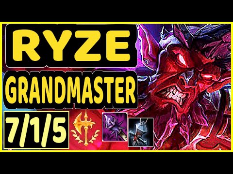NARU (RYZE) - 7/1/5 KDA GAMEPLAY - EUW Ranked GRANDMASTER