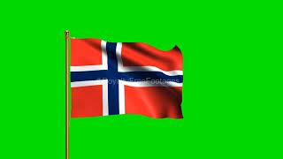 Norway National Flag | World Countries Flag Series | Green Screen Flag | Royalty Free Footages