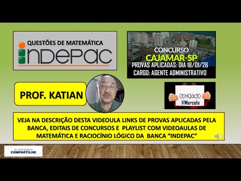 Municipality of Cajamar/SP - Administrative Agent - INDEPAC Exam Board - Exam administered on 01/...