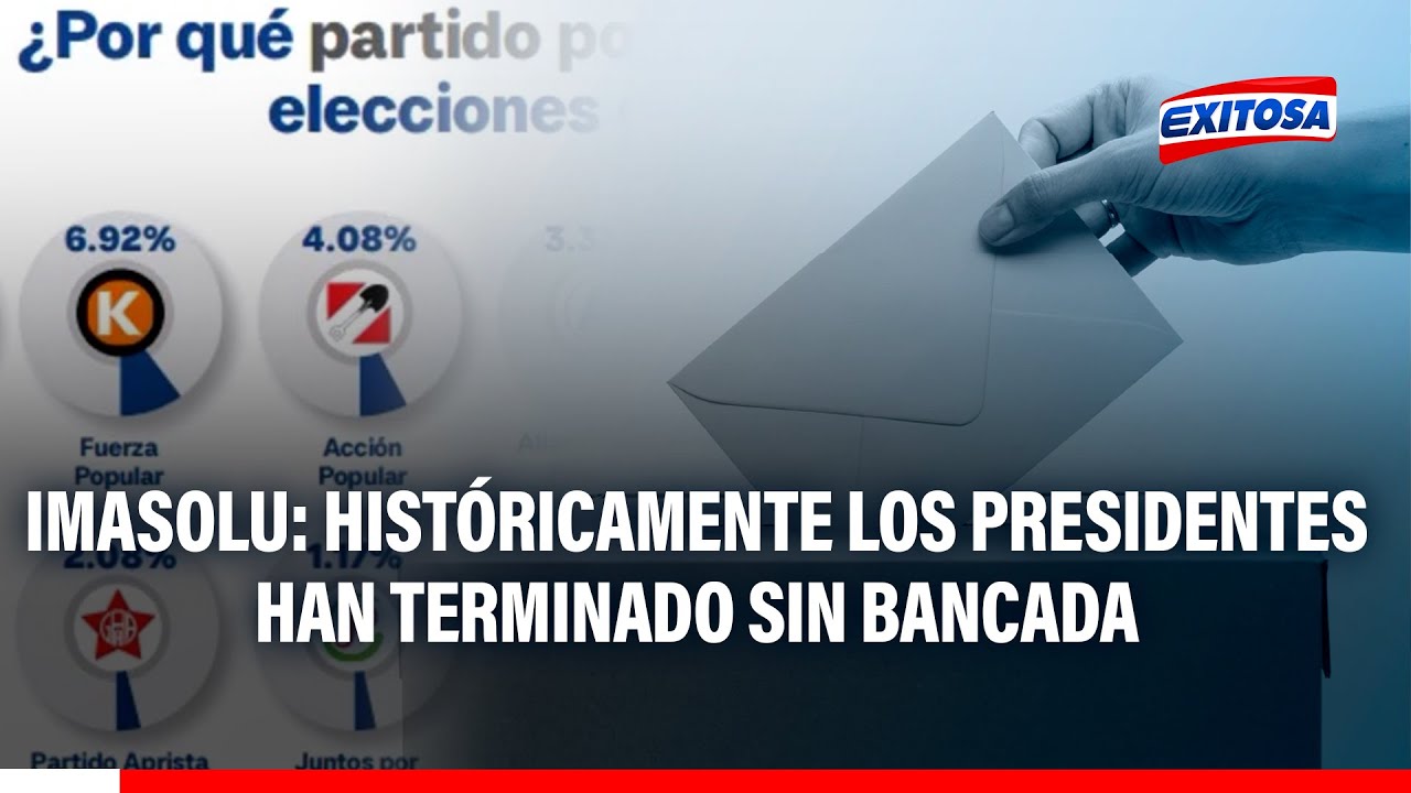 🔴🔵 Presidentes han terminado SIN BANCADA por llegar al poder con "partido cascarón", señala Imasolu