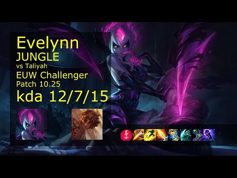 Evelynn Jungle vs Taliyah - EUW Challenger 12/7/15 Patch 10.25 Gameplay