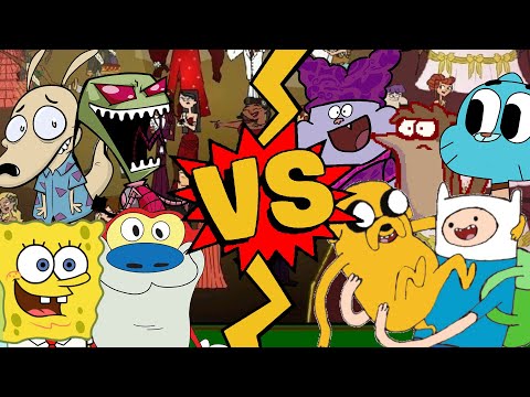 M.U.G.E.N Battles | SpongeBob/Invader Zim/Stimpy/Rocko vs Finn and Jake/Rigby/Gumball/Chowder