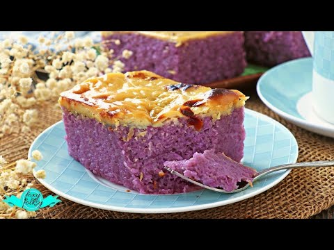 YUMMY UBE BIKO with CUSTARD TOPPING