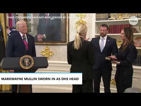 Markwayne Mullin swearing-in ceremony: New Trump DHS secretary sworn in by Pam Bondi at White House