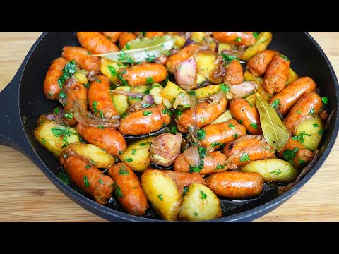 Salchichas a la cerveza con patatas