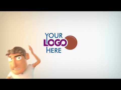 256 - Selfie stick Logo with 3D Character funny cartoon intro