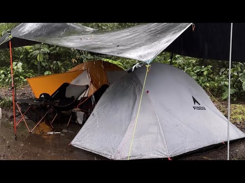 3 DAYS CAMPING IN HEAVY RAIN || SOLO CAMPING HEAVY RAIN