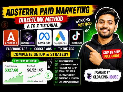 Adsterra Paid Marketing A-Z | DirectLink + Cloaking.house + Facebook Ads