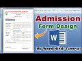 How To Make Admission Form In MS Word Ms Word Hindi Tutorial Printable Form Make In Ms Word