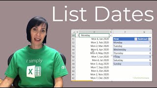 Excel Formula to List First Monday in each Month