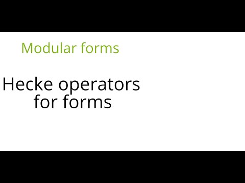 Modular forms: Hecke operators for forms