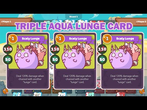 Triple Aqua | Triple Lunge Card | Axie Infinity Gameplay | Top 55 AC005 AxieCorp Main 2863 MMR