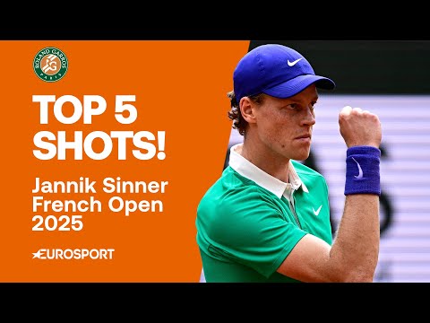 Top 5 Shots: Jannik Sinner 🔥 | 2025 French Open Highlights 🇫🇷