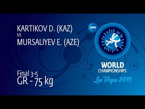 BRONZE GR - 75 kg: D. KARTIKOV (KAZ) df. E. MURSALIYEV (AZE), 1-0
