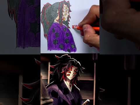 draw kokushibo step by step | how to draw kokushibo | Demon Slayer | Видео