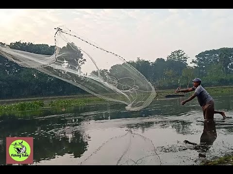 Most Satisfying Cast Net Fishing | Traditional Net Catch Fishing on River