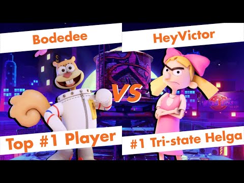 【Nick All Star Brawl】Bodedee (Sandy) vs HeyVictor (Helga) High Level Gameplay【NASB】