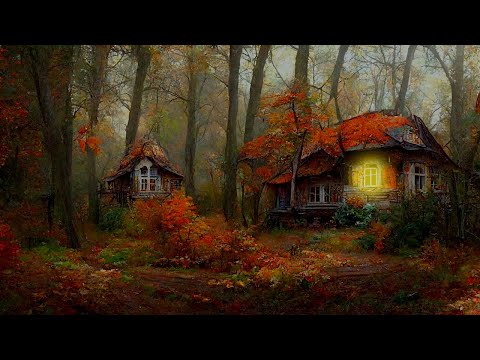 Autumn Leaves Falling and Wind Blowing through Trees - Forest Ambience & Birds Chirping