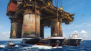 How the UK Dismantled a 25,000-Ton Oil Rig Offshore. Mega Engineering Documentary