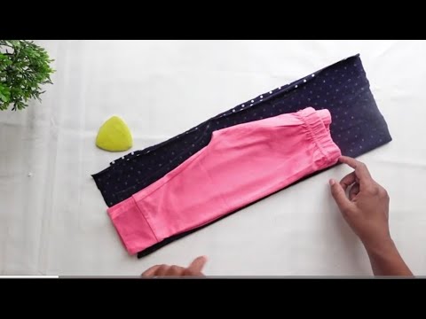 HOW TO SEW LEGGINGS ANY SIZE WITHOUT PATTERN/ KIDS LEGGINGS FROM OLD CLOTHS/ MAKE BABY PANTS AT HOME