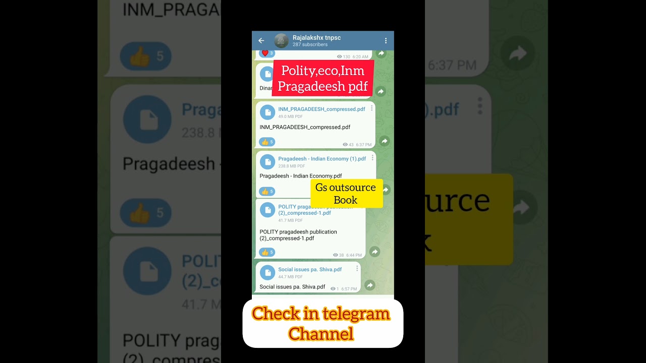 Tnpsc Group 1,2,4 Gs outsource book # Inm, polity,  economics Pragadeesh book pdf material telegram