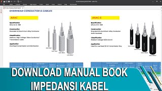 Download Referensi Impedansi Kabel || Jenis Kabel, Ukuran Konduktor, Impedansi Penghantar ||