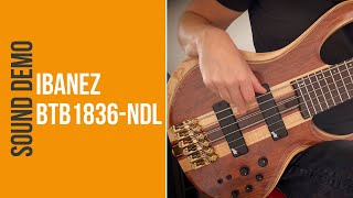Video thumbnail for Ibanez BTB1836-NDL - Sound Demo (no talking) by Bass Bonedo