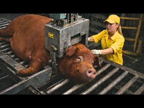 Inside a Massive Duroc Pig Farm Factory: Modern Raising & High-Volume Pork Processing (full Process)
