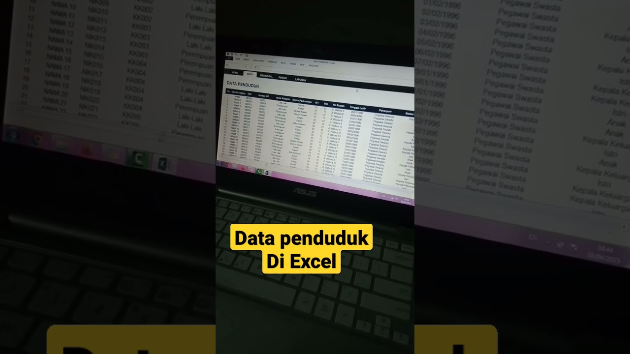 Data Penduduk Excel