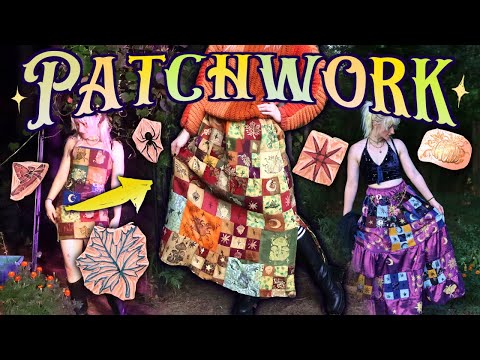 Making clothes out of my SMALLEST fabric scraps 🍂🔮ft. lino printing