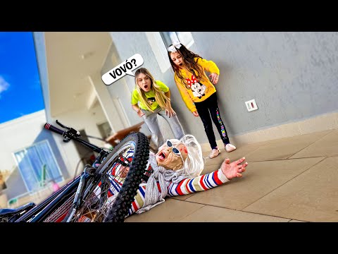 The wicked grandma rode Larissa's bicycle!!