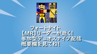 【絶滅危惧種・無言配信者のFORTNITE】参加型！デュオスナイプ配信！概要欄を必ずチェックしてね！