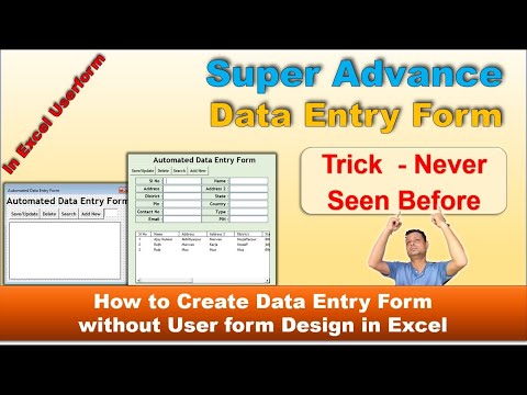 How to Create Advance Data Entry Form | Automated Data Entry User Form in Excel | Excel Vba
