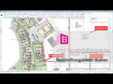 ALLPLAN Add-On Modell Inspector / Beschriftungen drehen