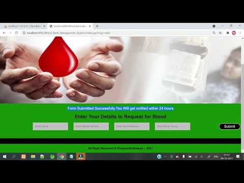 Blood Bank Management System || JSP MYSQL Project
