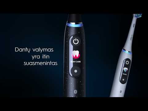 Elektrinis dantų šepetėlis Braun Oral-B iO Series 10, Juodos spalvos video